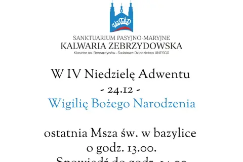 Msze w sanktuarium Kalwaria Zebrzydowska - pełny harmonogram i szczegóły