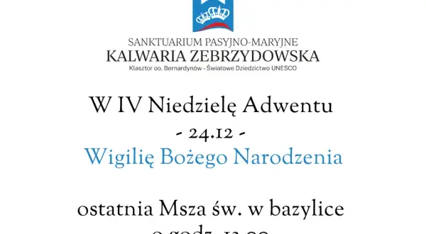 Msze w sanktuarium Kalwaria Zebrzydowska - pełny harmonogram i szczegóły