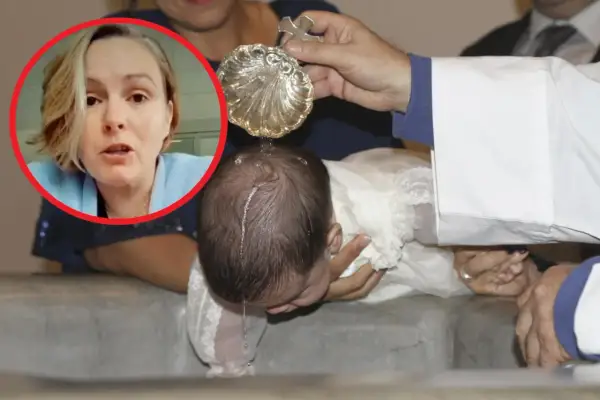 Dylematy rodziców w rodzinach mieszanych: skutki braku chrztu dziecka. Kobieta w okręgu mówi o swoich wątpliwościach.